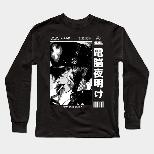 Cyberpunk Anime | Japan Streetwear | Japanese Manga Aesthetic 04 Long Sleeve T-Shirt by Neon Bang Bang